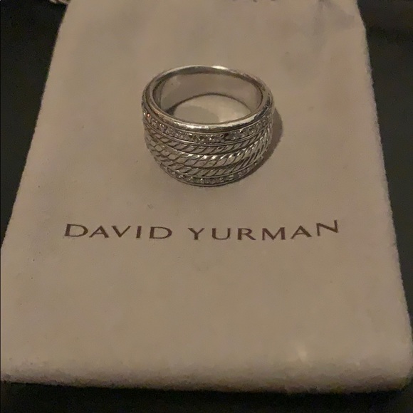 David Yurman silver ring with diamonds - Picture 2 of 4
